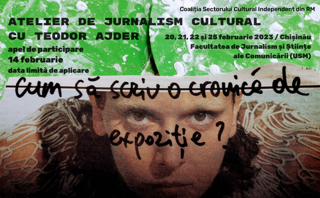 Atelier de jurnalism cultural cu Teodor Ajder – apel de participare