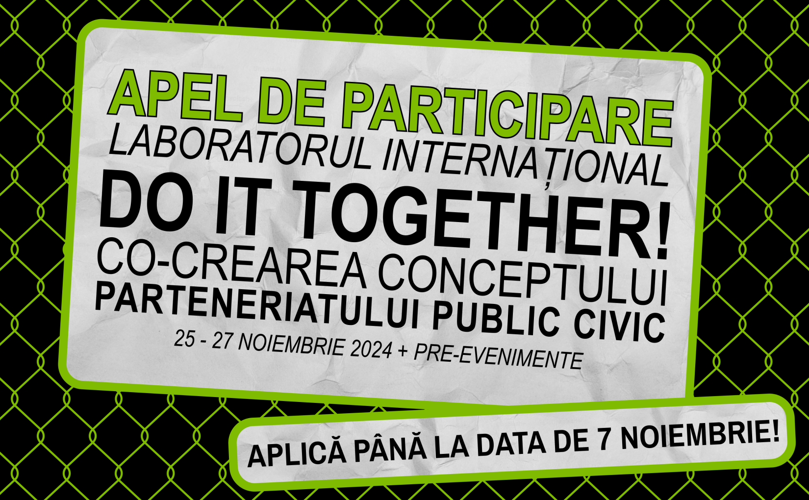 Apel de Participare: Laboratorul Internațional DO IT TOGETHER!